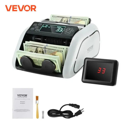 1000 Pcs/Min Money Counter – Cash Register, Bills Counter & Counterfeit Bill Detector with UV/MG/IR/DD Functions for Bank & Store Use